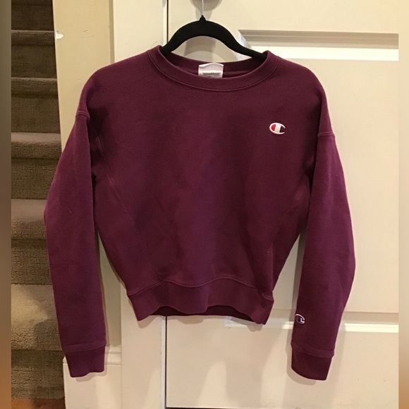 Girls Champion maroon sweatshirt - Picture 2 of 3